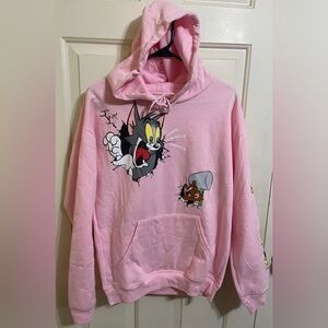 Tom and Jerry Mens size Small hoodie - NEW - pink